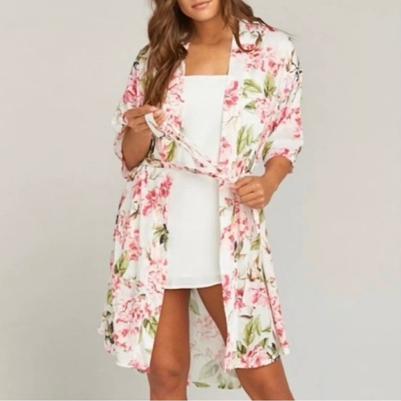 Show Me Your MuMu Other - Show Me Your Mumu Brie Garden Of Blooms Robe W/ Belt Size OS Floral Pink Peonies